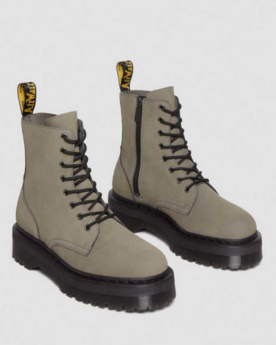 Shop Dr. Martens' Jadon Boot Milled Nubuck Platforms In Grau