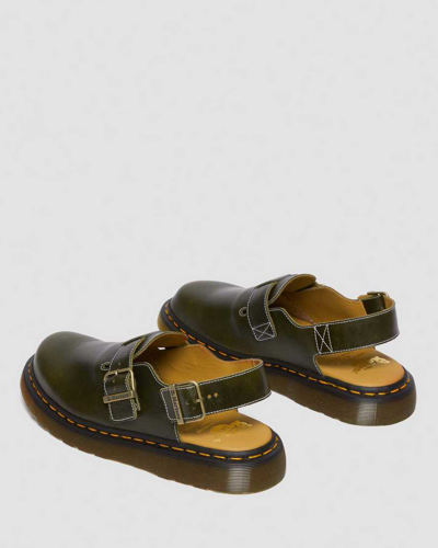 Shop Dr. Martens' Jorge Made In England Classic Leather Slingback Mules In Green