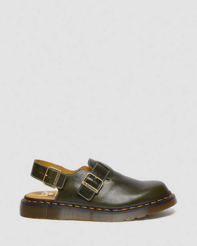 Shop Dr. Martens' Jorge Made In England Classic Leather Slingback Mules In Green