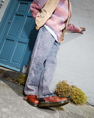 Dr. Martens Jorge Made In England Classic Leather Slingback Mules In Tan,brown