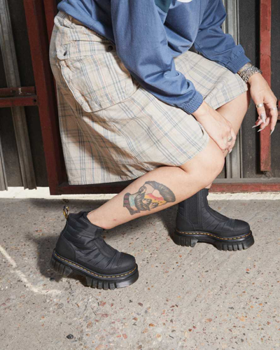 Shop Dr. Martens' Audrick Quilted Platform Chelsea Boots In Schwarz