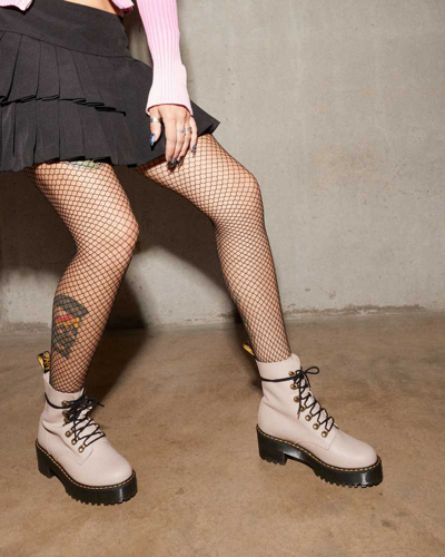 Shop Dr. Martens' Leona Women's Sendal Leather Heeled Boots In Cream