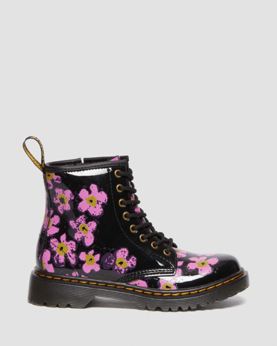 Shop Dr. Martens' Junior 1460 Pansy Patent Leather Lace Up Boots In Schwarz