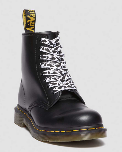 Shop Dr. Martens' 55 Inch Flat Shoe Laces (8-10 Eye) In Black,white,printed