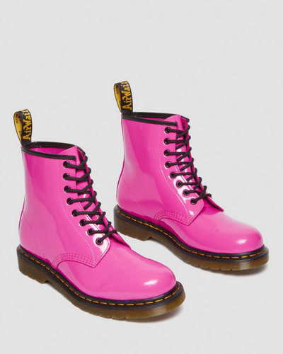 Shop Dr. Martens' 1460 Women's Patent Leather Lace Up Boots In Pink