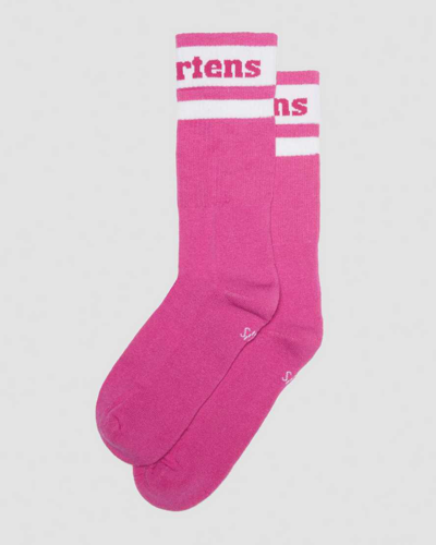 Shop Dr. Martens' Athletic Logo Organic Cotton Blend Socks In Pink,white