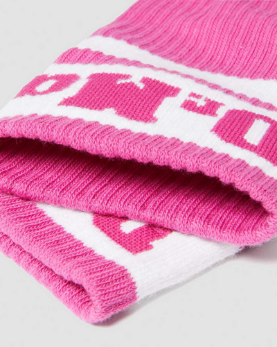 Shop Dr. Martens' Athletic Logo Organic Cotton Blend Socks In Pink,white