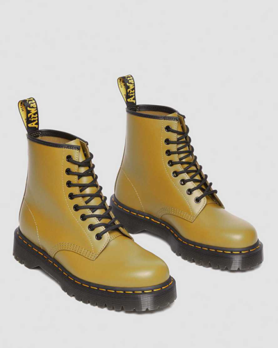 Dr. Martens' 1460 Bex Smooth Leather Lace Up Boots In Green,tan