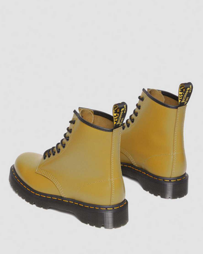 Dr. Martens' 1460 Bex Smooth Leather Lace Up Boots In Green,tan