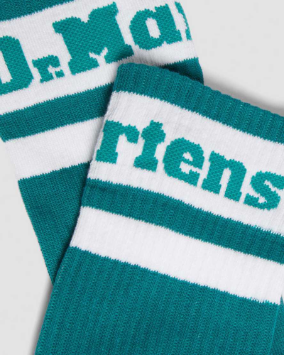 Shop Dr. Martens' Athletic Logo Organic Cotton Blend Socks In Green,white