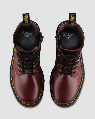Shop Dr. Martens' Jadon Boot Smooth Leather Platforms In Red