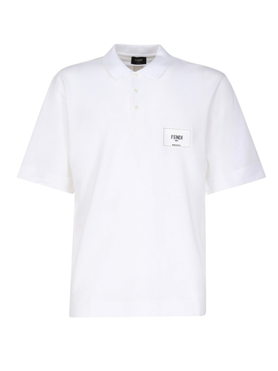 Shop Fendi Logo Embroidered Short In White
