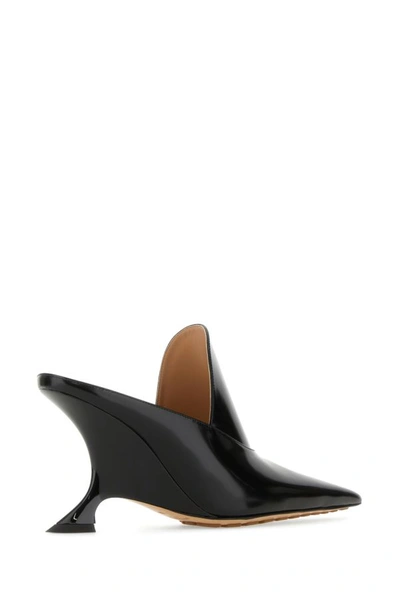 Shop Bottega Veneta Woman Black Leather Rocket Mules