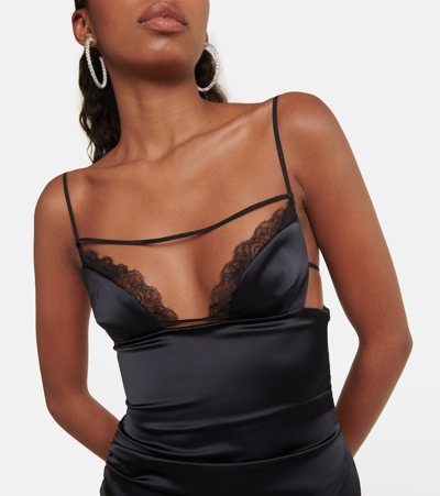 Nensi Dojaka Cutout Lace-trimmed Minidress In Black