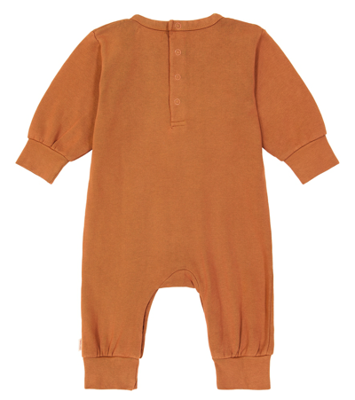 Shop Tinycottons Baby Merci Cotton Playsuit In Brown