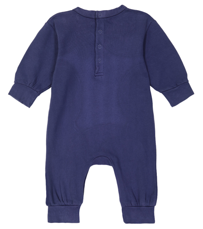 Shop Tinycottons Baby Chamonix Twins Cotton Playsuit In Blue