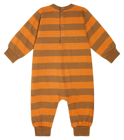 Shop Tinycottons Baby Tiny Stripes Cotton-blend Playsuit In Multicoloured