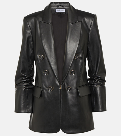 Shop Veronica Beard Beacon Faux Leather Blazer In Black