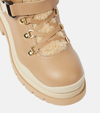 Bogner Arosa Shearling-trimmed Leather Boots In Brown