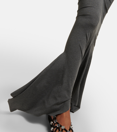 Attico Asymmetric Midi Dress Grey