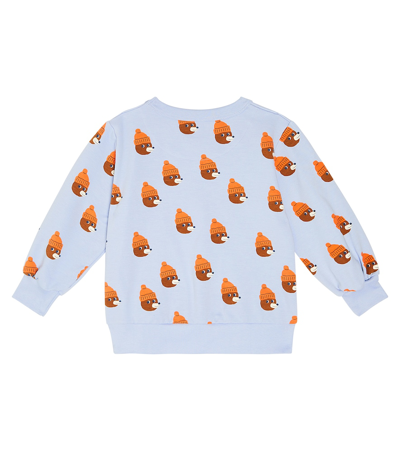 Tinycottons Bears Cotton Jersey Sweatshirt In Blue