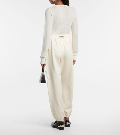 Jil Sander Cotton Jersey Cargo Pants In Neutrals