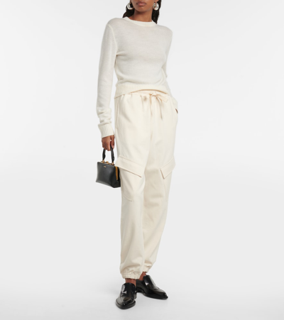Jil Sander Cotton Jersey Cargo Pants In Neutrals