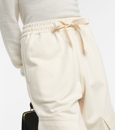 Jil Sander Cotton Jersey Cargo Pants In Neutrals