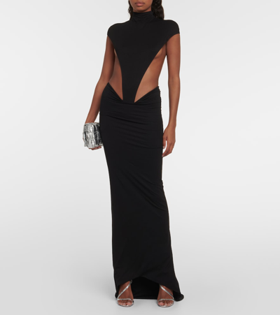 Shop Laquan Smith Low-rise Midi Skirt In Black