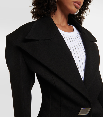 Shop Attico Glen Wool-blend Blazer In Black
