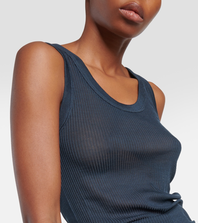Shop Lemaire Silk Jersey Tank Top In Blue