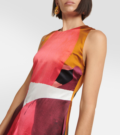 Shop Roksanda Printed Silk Satin Maxi Dress In Multicoloured