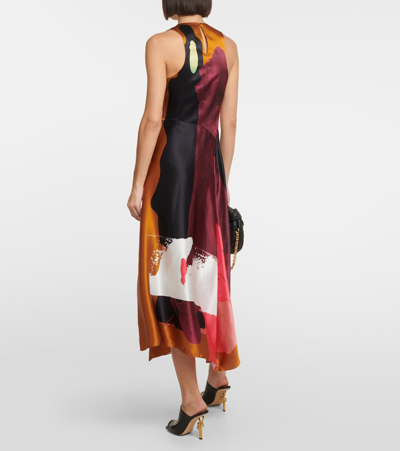 Roksanda Toa Printed Silk-satin Midi Dress In Multicoloured