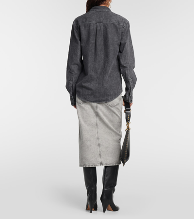 Isabel Marant Étoile Taniami Press-stud Denim Shirt In Grey