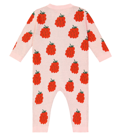Shop Tinycottons Baby Raspberries Cotton And Wool Playsuit In Multicoloured