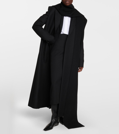 The Row Parma Stretch Virgin Wool Midi Skirt In Black