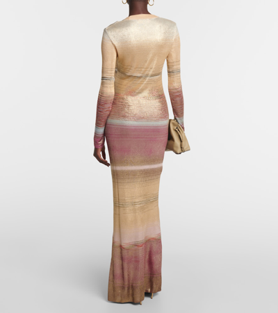 Shop Missoni Space-dyed Knit Maxi Dress In Multicoloured