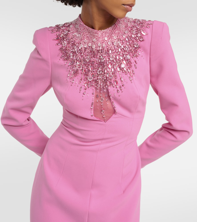 Shop Jenny Packham Laka Embellished Crêpe Gown In Pink