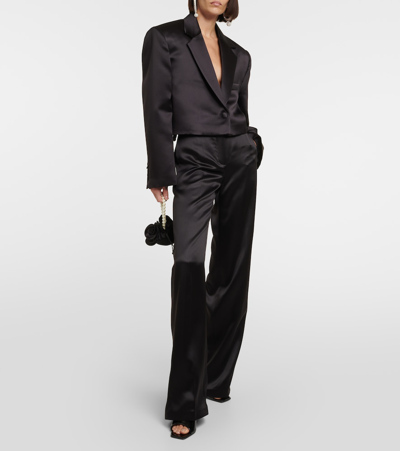 Magda Butrym Lvr Exclusive Silk & Wool Blazer In White