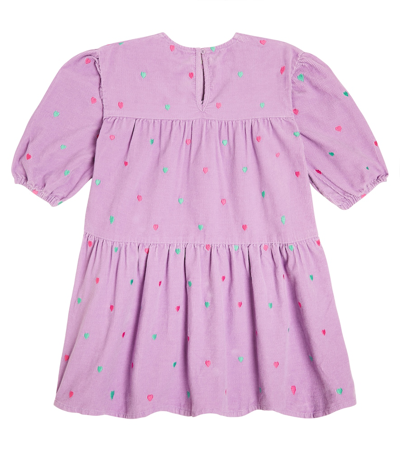 Stella Mccartney Heart-motif Corduroy Dress In Purple