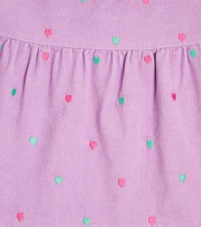 Stella Mccartney Heart-motif Corduroy Dress In Purple