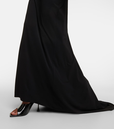 Shop Magda Butrym Floral-appliqué Maxi Skirt In Black