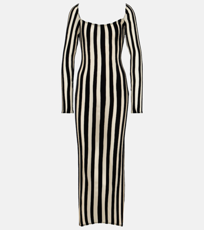 Shop Laquan Smith Striped Gown In Multicoloured