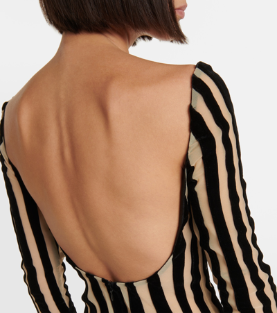Laquan Smith Striped Gown In Multicoloured