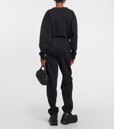 Shop Moncler Cotton-blend Sweatpants In Black