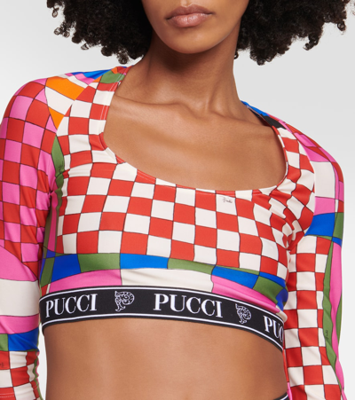 Shop Pucci Giardino Crop Top In Multicoloured