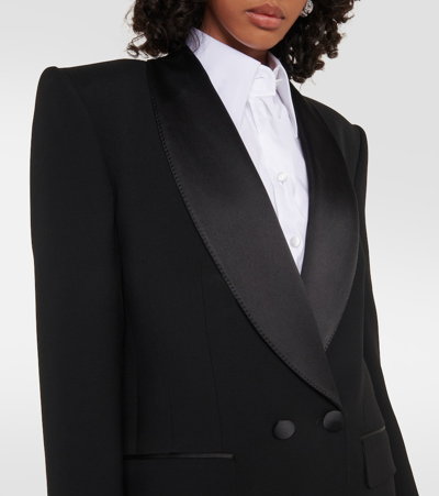 Shop Dolce & Gabbana Wool And Silk-blend Coat In Black