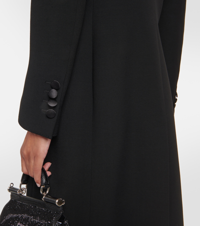 Shop Dolce & Gabbana Wool And Silk-blend Coat In Black