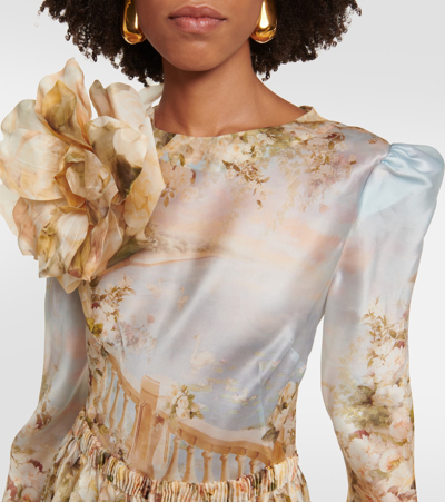 Shop Zimmermann Lyrical Silk Gown In Multicoloured