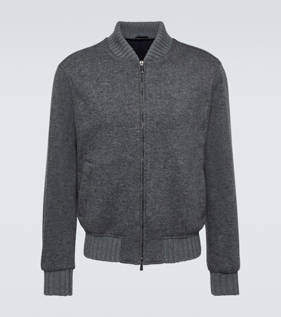 Shop Thom Sweeney Cashmere Bomber Jacket In Grey